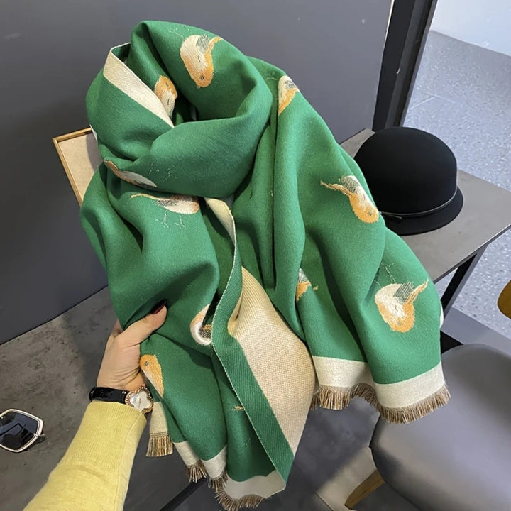 Jacquard-Stola mit Vogelmuster