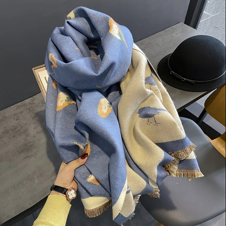 Jacquard-Stola mit Vogelmuster