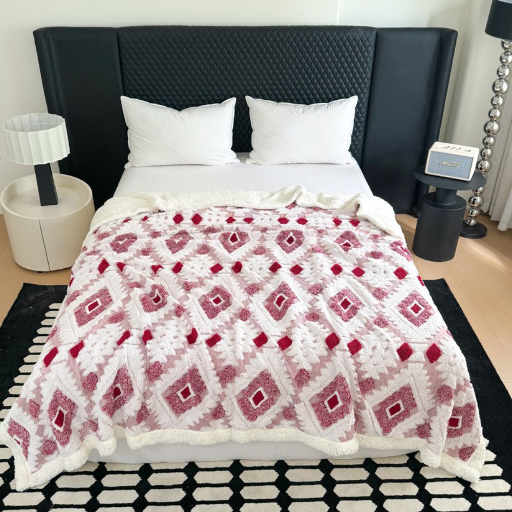 Doppellagige Decke mit Rautenmuster