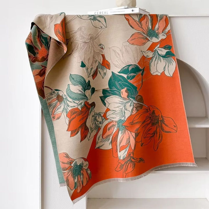 Wendbare Stola mit Blumenmuster