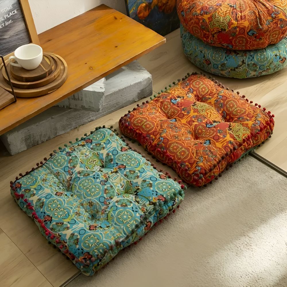 Boho-Bodenkissen mit Stickerei – Ansicht 01