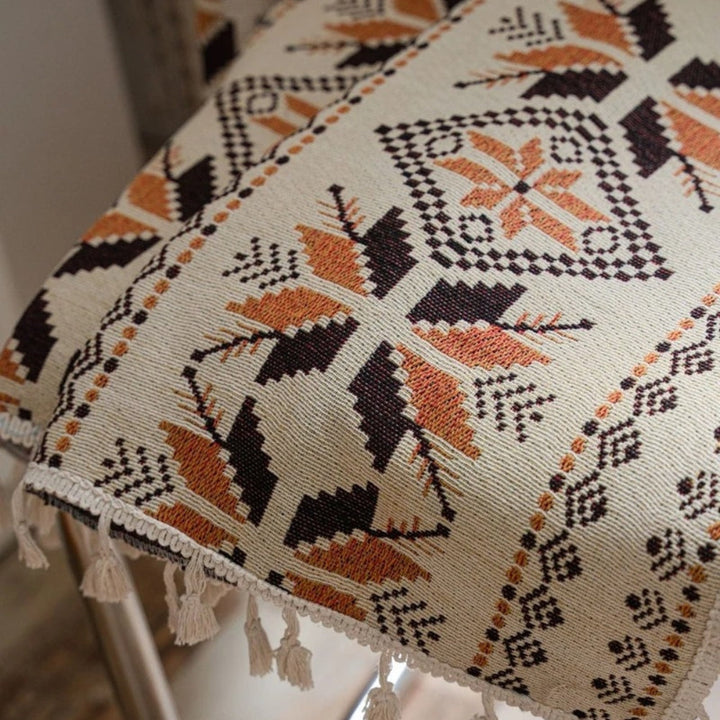Halbverdunkelnder Vorhang mit geometrischem Boho-Muster