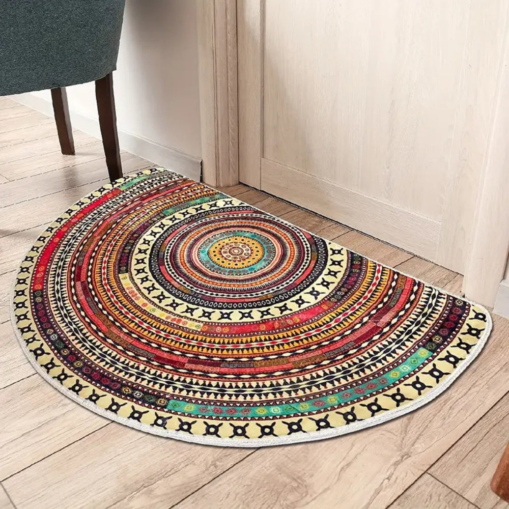 Halbmondteppich mit Mandala-Muster