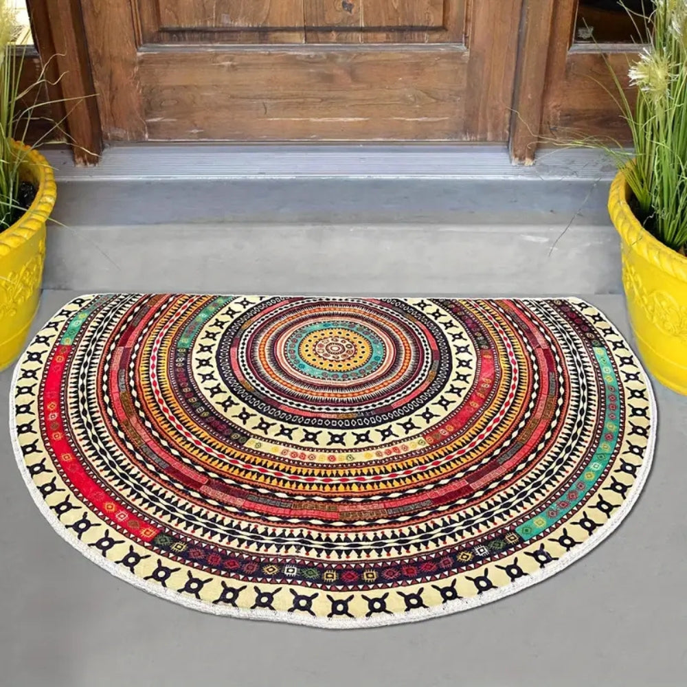 Halbmondteppich mit Mandala-Muster