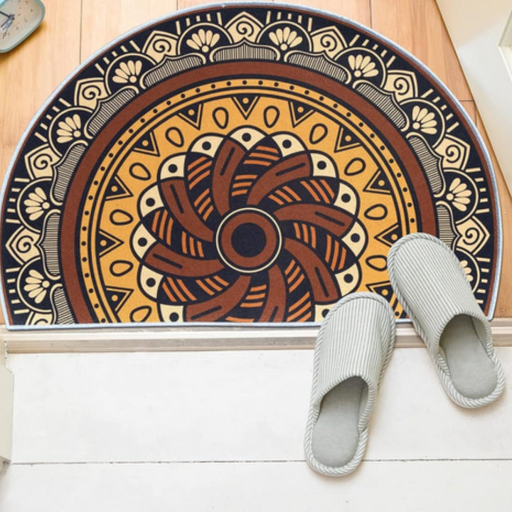 Halbmondteppich mit Mandala-Muster