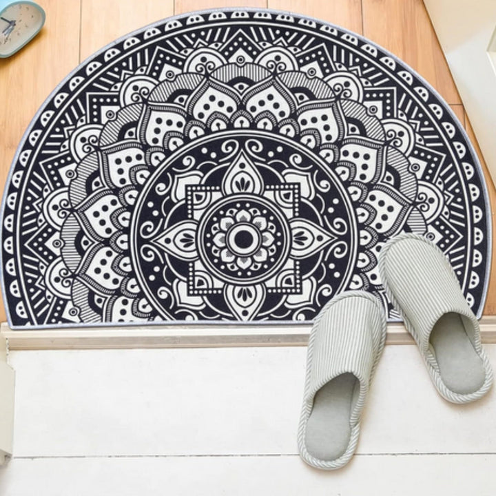 Halbmondteppich mit Mandala-Muster