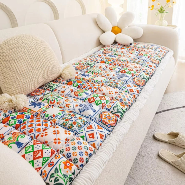 Gesteppte Sofadecke mit Boho-Muster