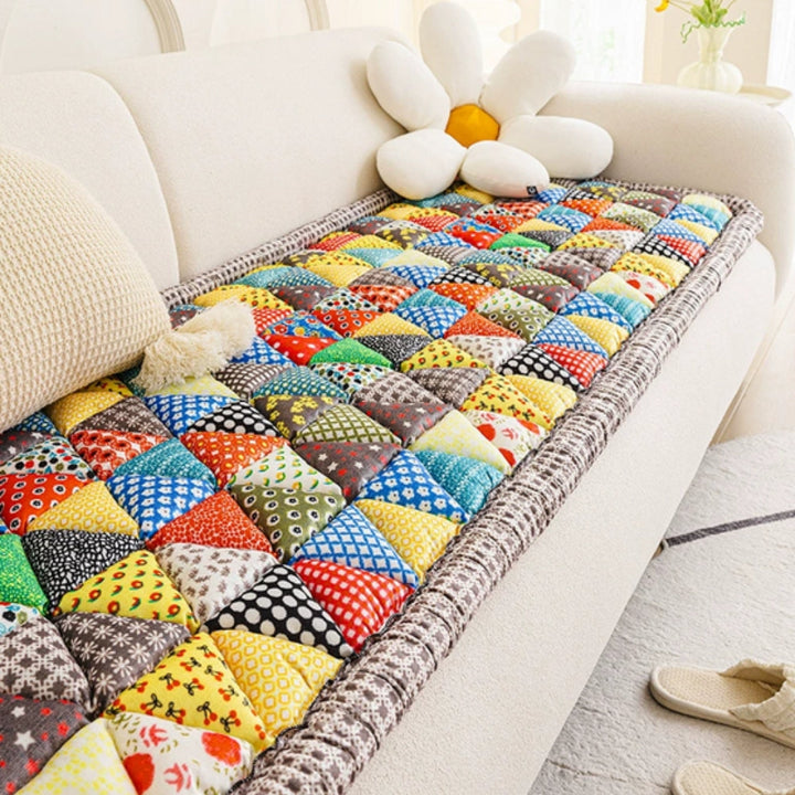 Gesteppte Sofadecke mit Boho-Muster