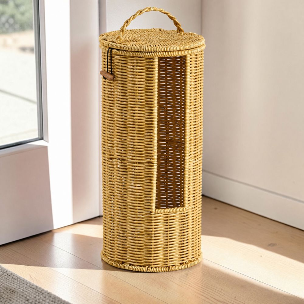 Freistehender Toilettenpapierhalter aus geflochtenem Seil