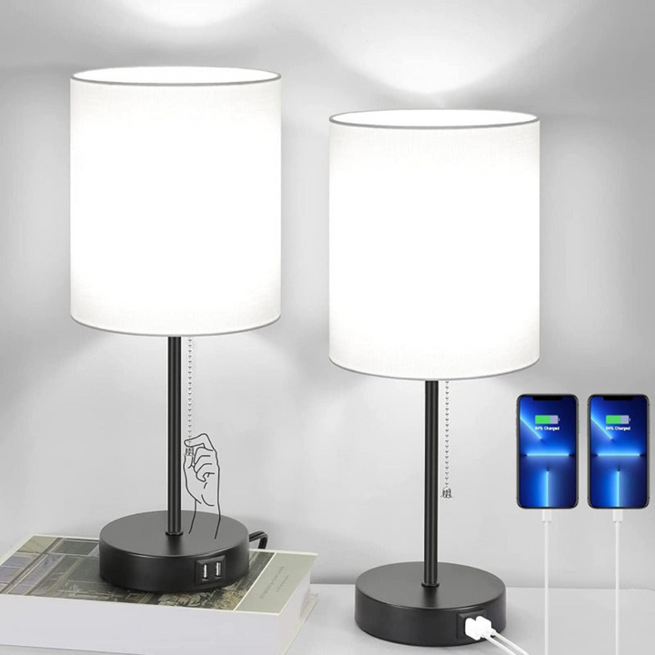 ChargeLume™ | LED Nachttischlampe mit USB Weiß
