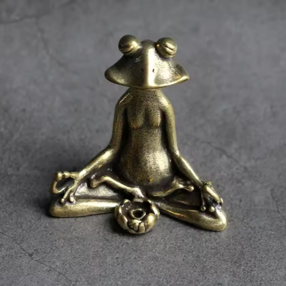 Froschfigur auf einer Lotusblüte aus Zinklegierung