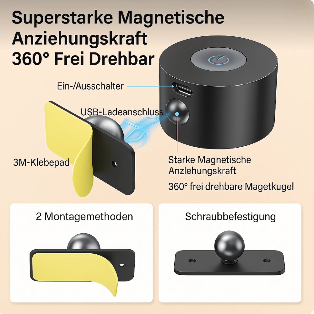 Rotalux™ | Kabellose 360° LED-Wandleuchte