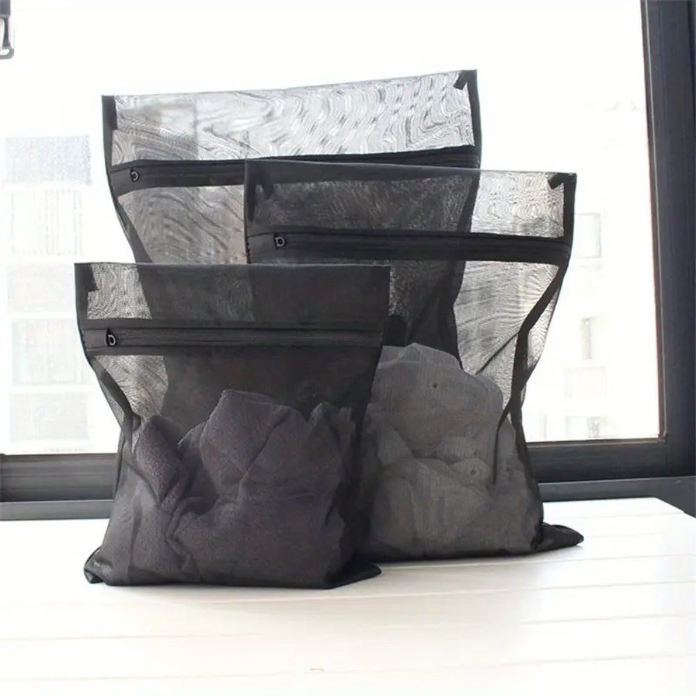 Schwarze Wäschenetze, 3er-Set