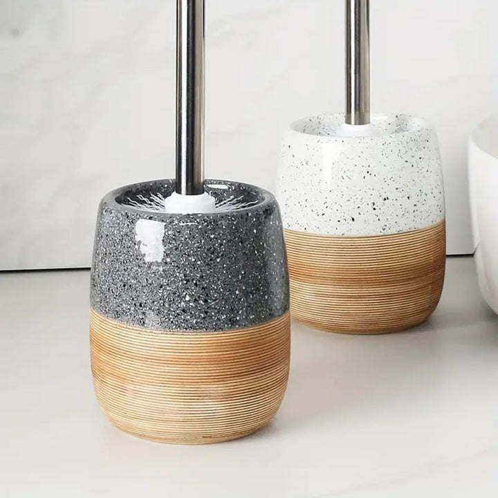 WC-Bürste aus Keramik mit Holzgriff