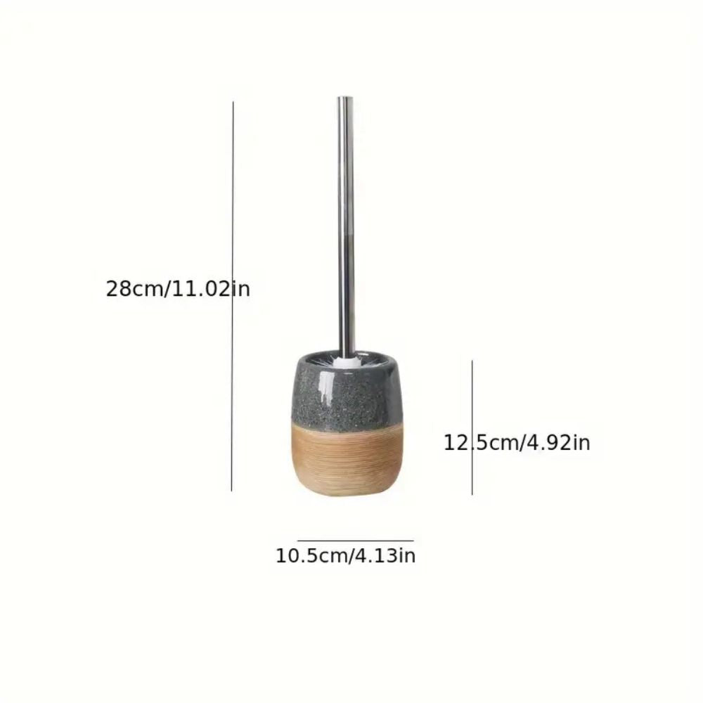 WC-Bürste aus Keramik mit Holzgriff
