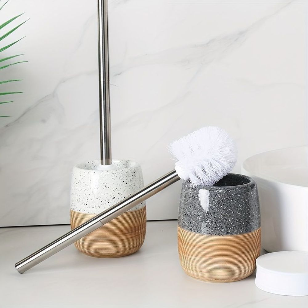 WC-Bürste aus Keramik mit Holzgriff