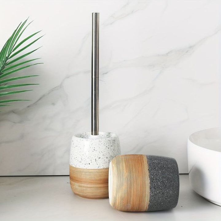 WC-Bürste aus Keramik mit Holzgriff