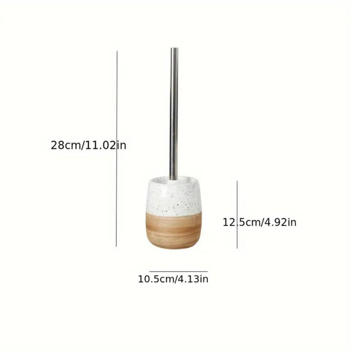 WC-Bürste aus Keramik mit Holzgriff