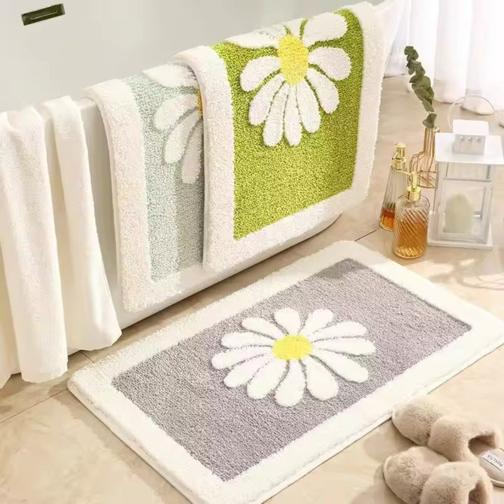 Badteppich mit Gänseblümchenmuster