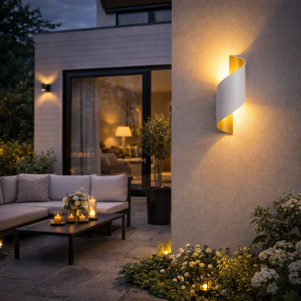 Moderne LED Wandleuchte Außen IP65 – 10W Up Down Wandlampe aus Aluminium – LED Außenwandleuchte für Haus, Hotel & Flur