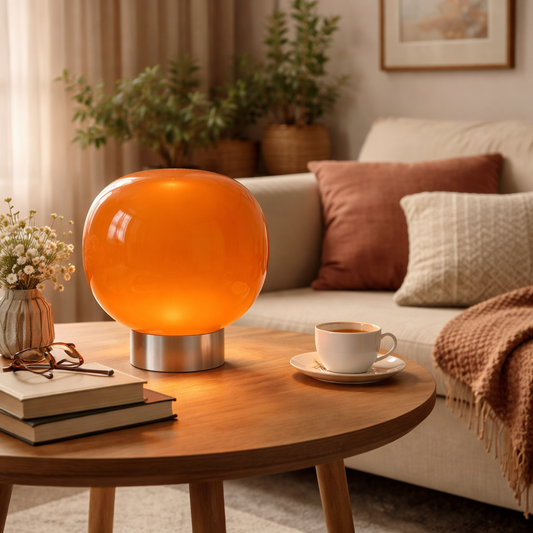 Moderne dimmbare Macaron Glas-Tischlampe – Minimalistische LED Nachttischlampe für Wohnzimmer & Hotel Schlafzimmer