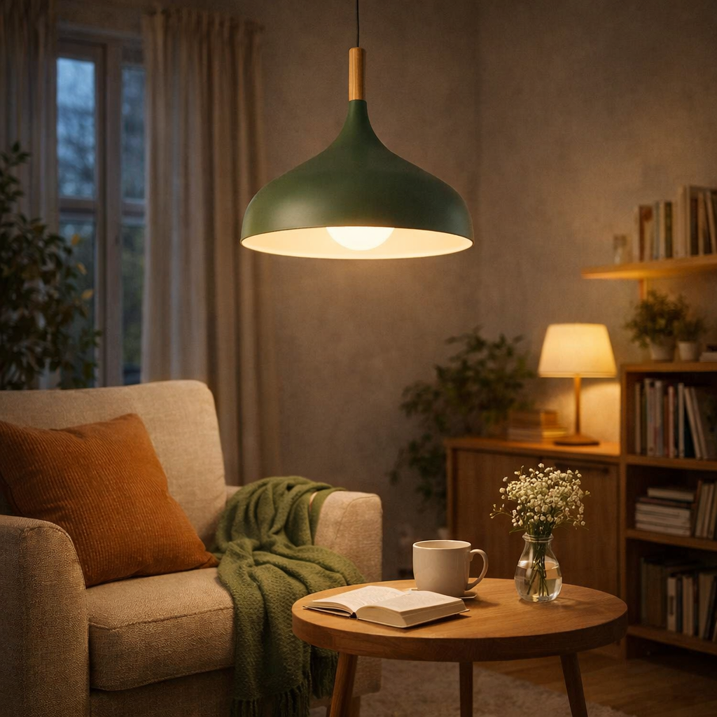 Nordische Pendelleuchte Ø24 cm – Moderne Design Hängelampe E27 für Restaurant, Café, Wohnzimmer & Esstisch