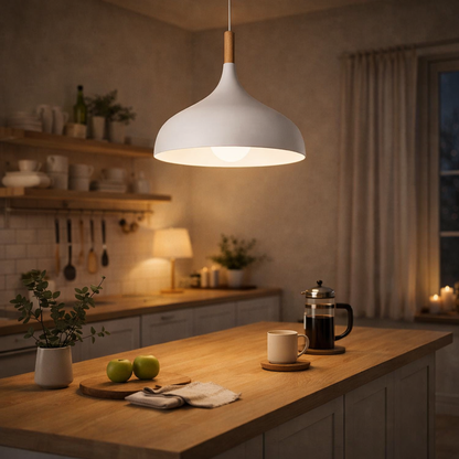 Nordische Pendelleuchte Ø24 cm – Moderne Design Hängelampe E27 für Restaurant, Café, Wohnzimmer & Esstisch