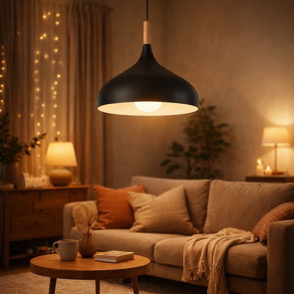 Nordische Pendelleuchte Ø24 cm – Moderne Design Hängelampe E27 für Restaurant, Café, Wohnzimmer & Esstisch