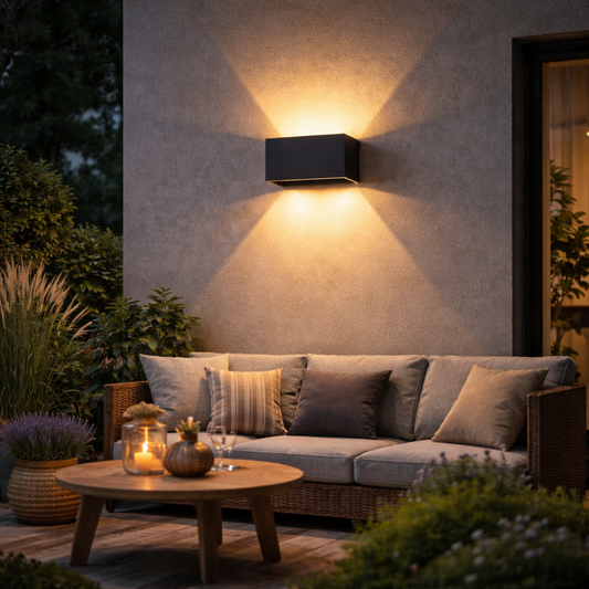 LED Wandleuchte Innen & Außen Schwarz – Up Down Wandlampe mit verstellbarem Lichtstrahl, G9 LED 12W, Warmweiß 3000K, Aluminium, wasserdicht