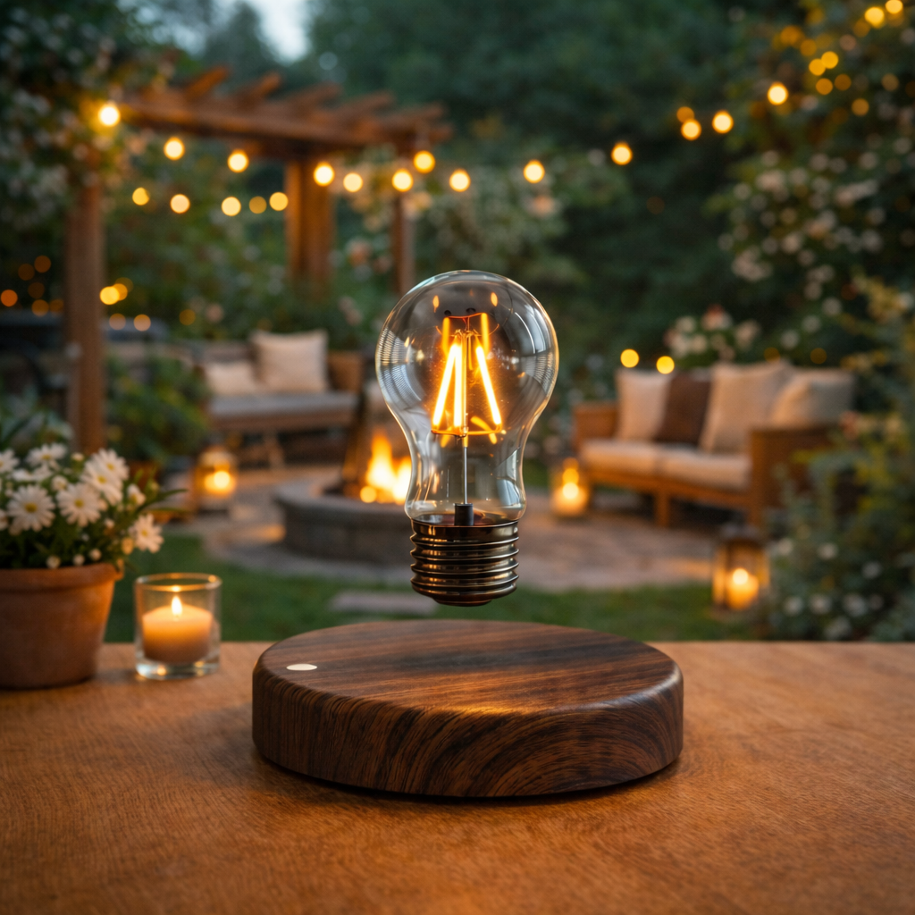 Magnetische Schwebelampe LED – Floating Bulb Tischlampe mit Touch-Schalter | Moderne Design-Deko für Büro & Zuhause