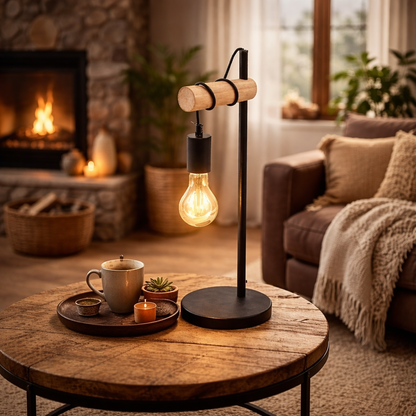 Retro Tischlampe Vintage E27 – Industrielle Nachttischlampe aus Eisen | Leselampe für Schlafzimmer & Büro