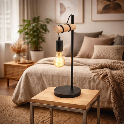 Retro Tischlampe Vintage E27 – Industrielle Nachttischlampe aus Eisen | Leselampe für Schlafzimmer & Büro