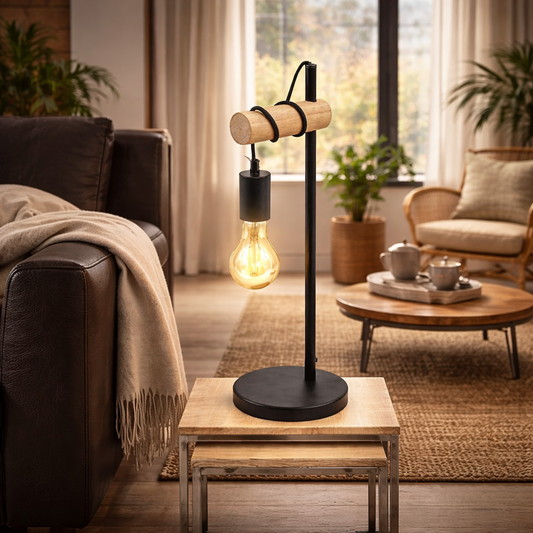 Retro Tischlampe Vintage E27 – Industrielle Nachttischlampe aus Eisen | Leselampe für Schlafzimmer & Büro