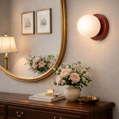 Minimalistische Skandinavische Wandlampe mit Glas-Abdeckung – Design Wandlicht für Wohnzimmer & Schlafzimmer, Warmes Licht & Einfache Montage