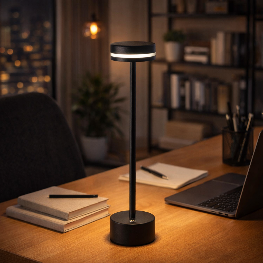 Kabellose LED Tischlampe mit Akku – Touch Dimmer, USB-C, Warm- & Neutralweiß, Moderne Design Tischleuchte für Wohnzimmer & Schlafzimmer