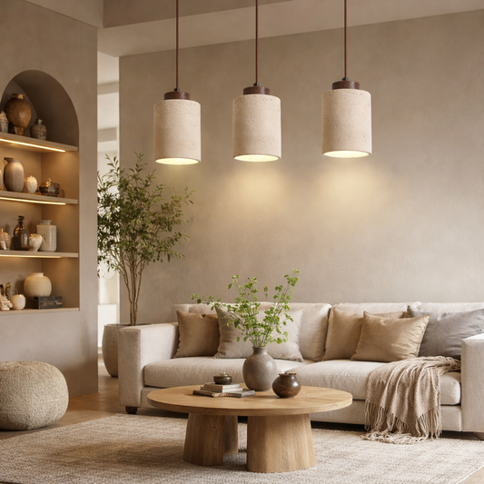 Wabi-Sabi Designer Pendelleuchte aus Stein – Moderne Nachttisch & Schlafzimmer Hängelampe für Bar, B&B & Wohnraum