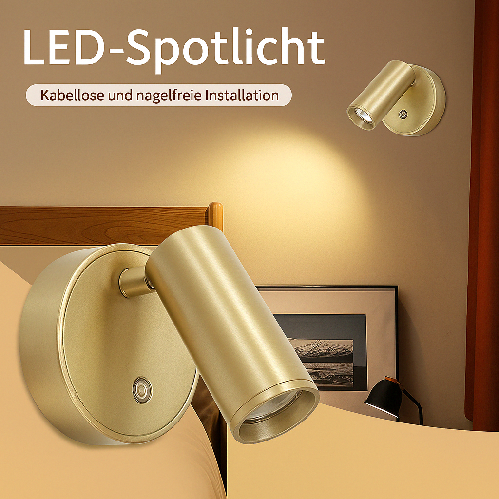 LumiGlow™ | Wiederaufladbare LED-Wandleuchte