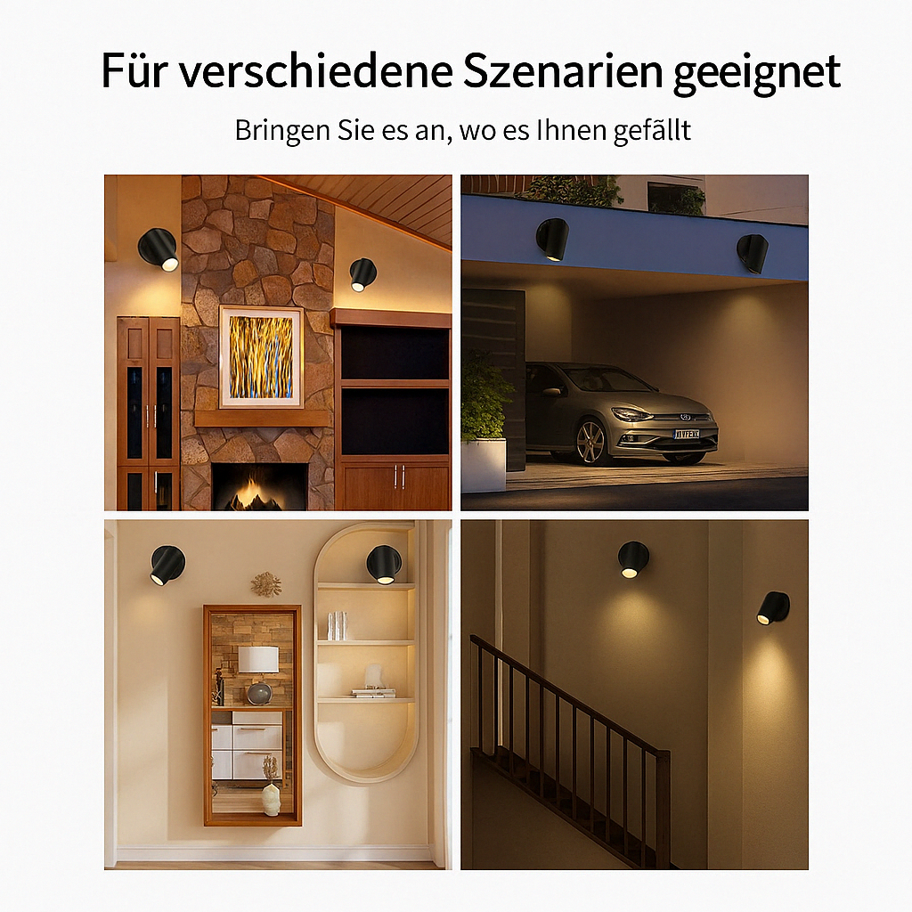 LumiGlow™ | Wiederaufladbare LED-Wandleuchte