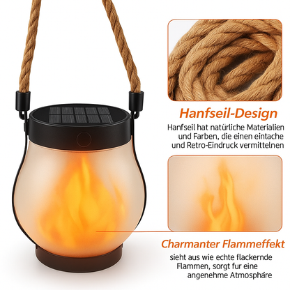 Flamara™ | Solar-Gartenlaterne mit Flammenlicht