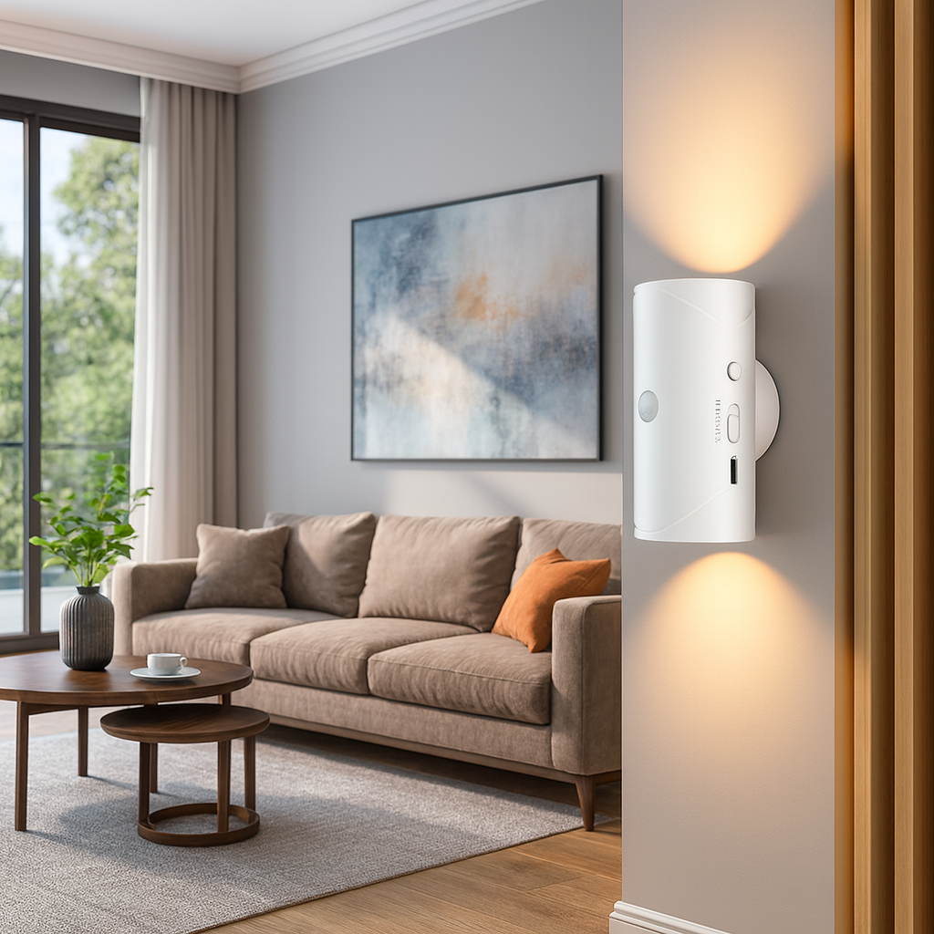 LED Sensor Wandleuchte RGB & Warmweiß – Wiederaufladbare Wandlampe mit Bewegungsmelder für Flur, Treppe & Schlafzimmer