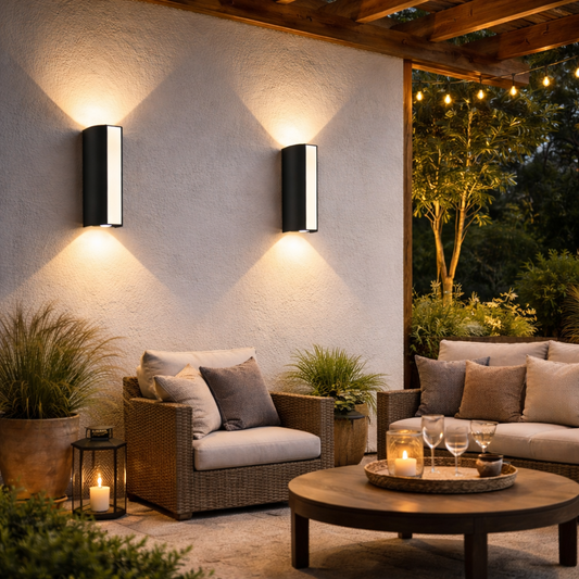 LED Außenwandleuchte Up & Down 10W IP66 – Moderne LED Wandlampe Außen Warmweiß/Kaltweiß – Wasserdichte Außenbeleuchtung für Haus & Garten