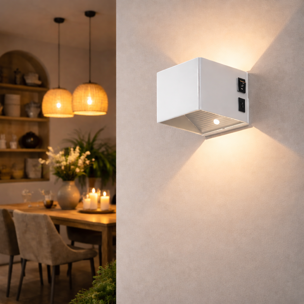 LED Wandleuchte Up & Down – Moderne Außen- & Innenwandleuchte, Warmweiß, Aluminium, Energiesparend