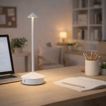 Kabellose LED Tischlampe dimmbar – Moderne Akku Tischleuchte mit Touch-Sensor, Warm-/Neutral-/Kaltweiß, USB-C, Aluminium Design