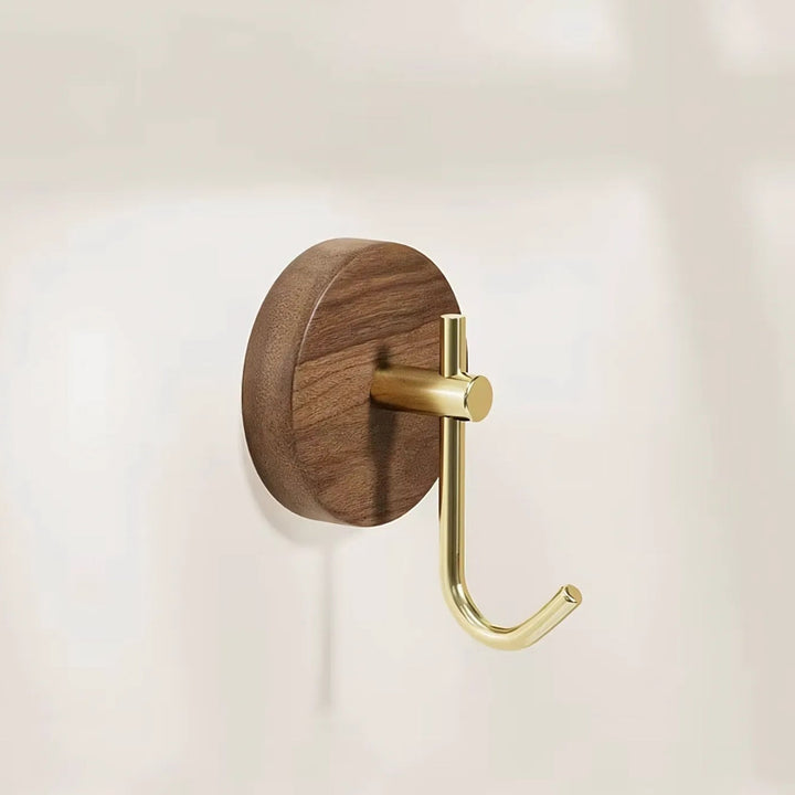 Runder selbstklebender Holzhaken