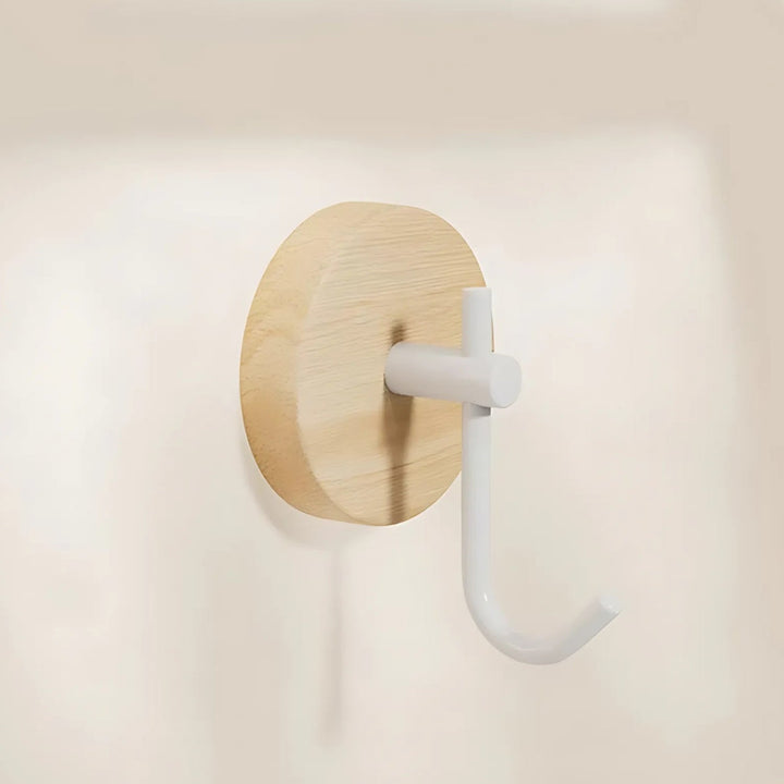 Runder selbstklebender Holzhaken