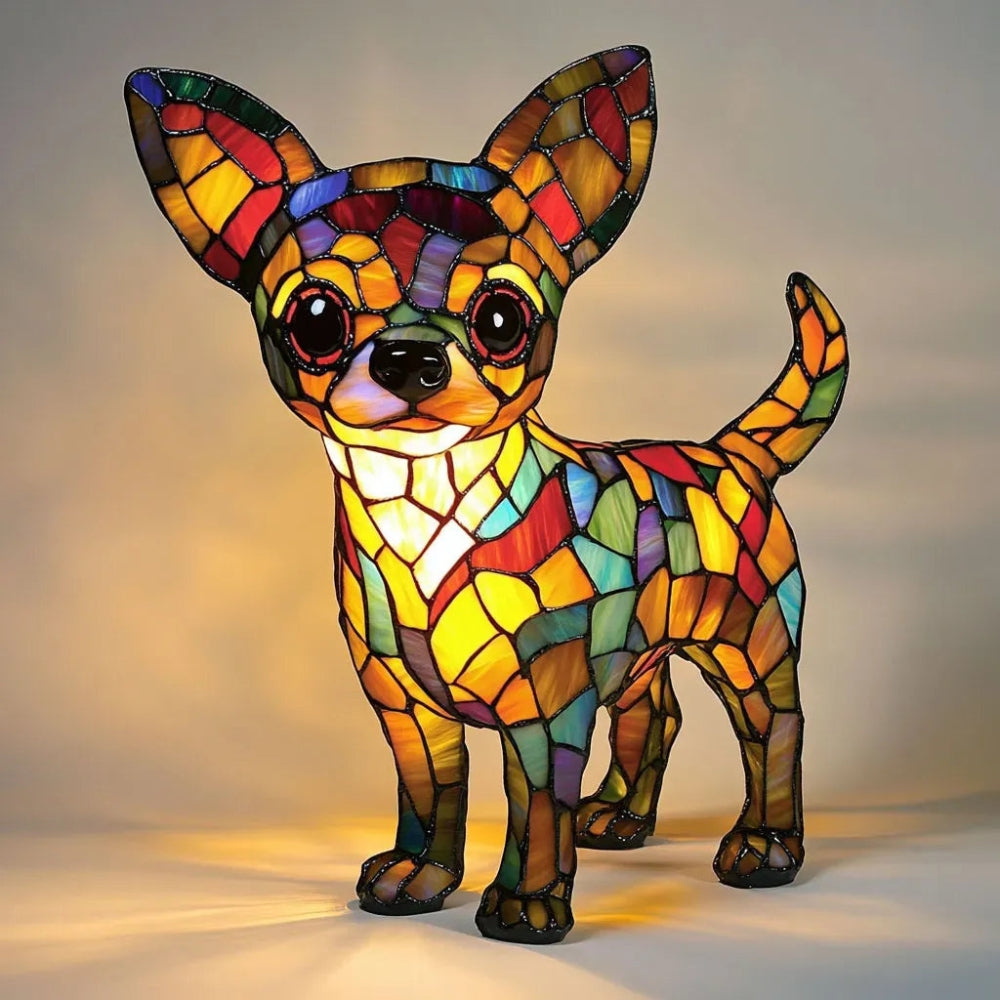 Tiffador™ | Tiffany Hund-Tischlampe Chihuahua