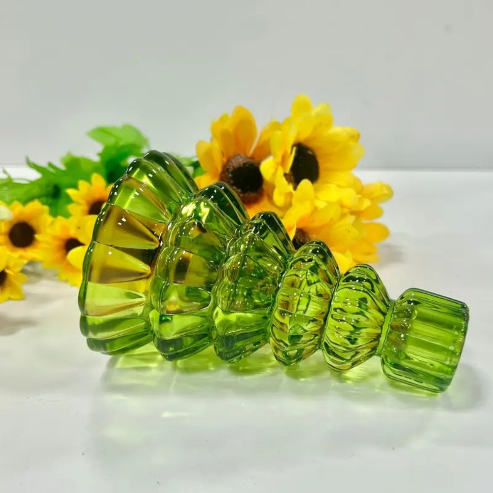 Kerzenhalter aus Glas in Tannenbaumform, 3er-Set