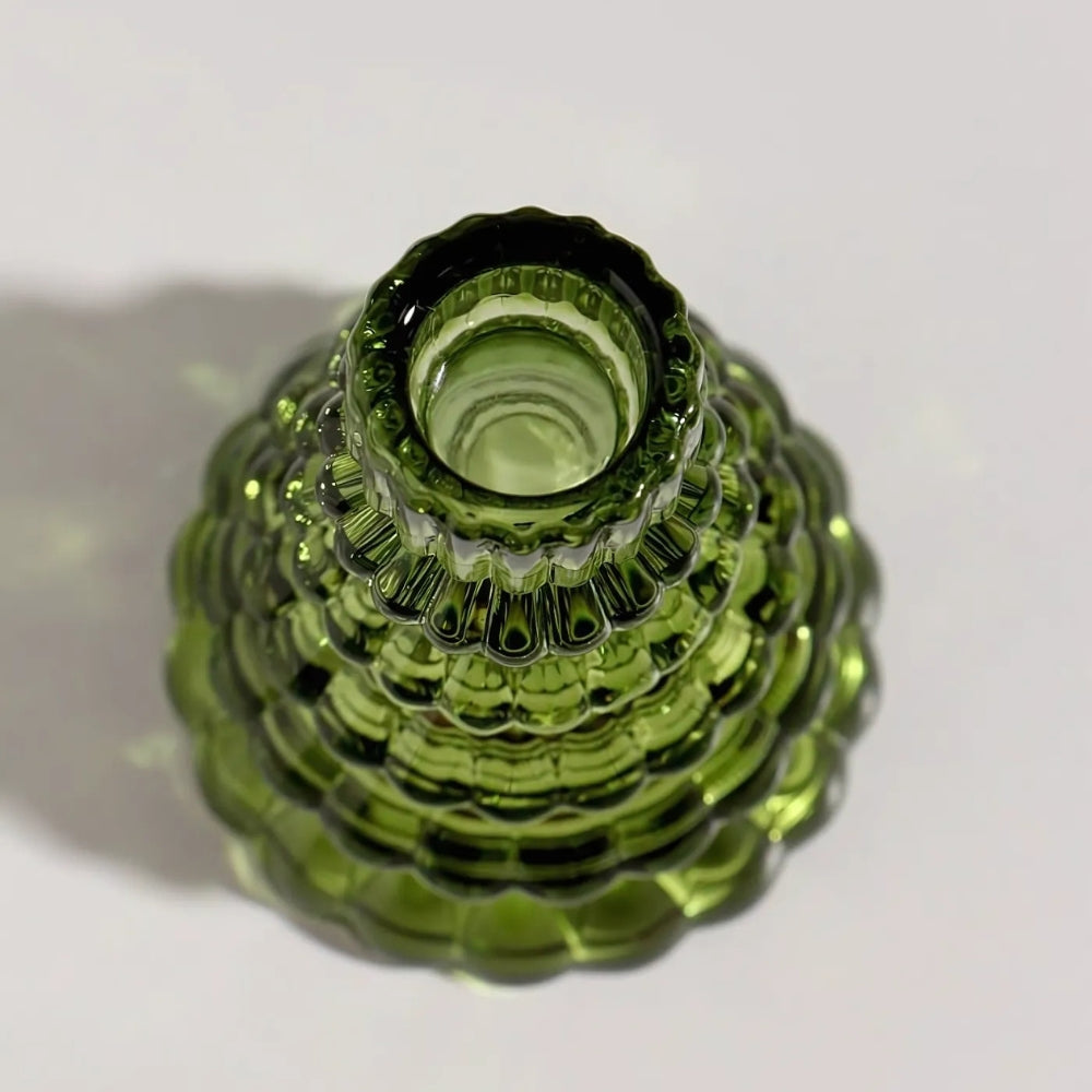 Kerzenhalter aus Glas in Tannenbaumform, 3er-Set