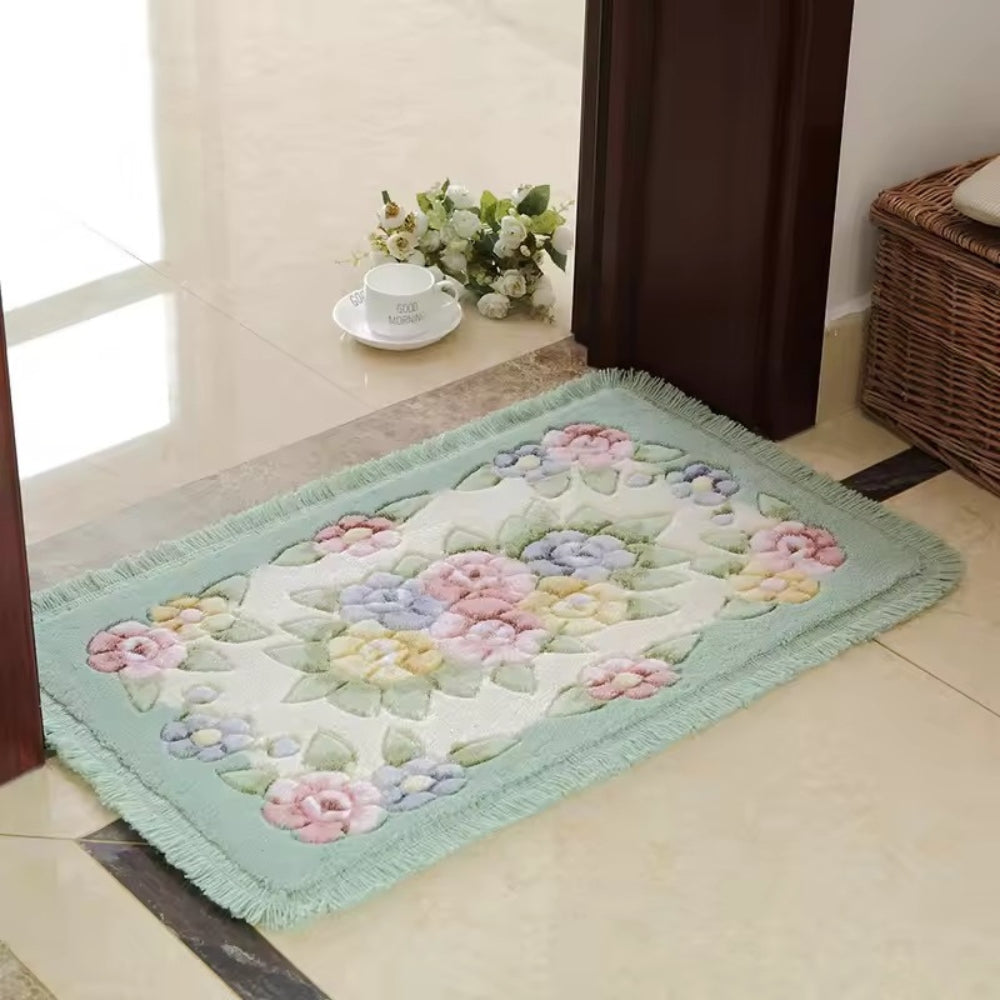 Badevorleger mit klassischem Blumenmuster