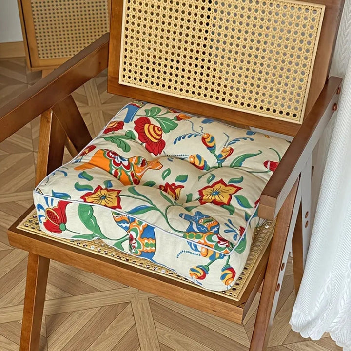 Boho-getuftetes Stuhlkissen 40 x 40 x 9 cm